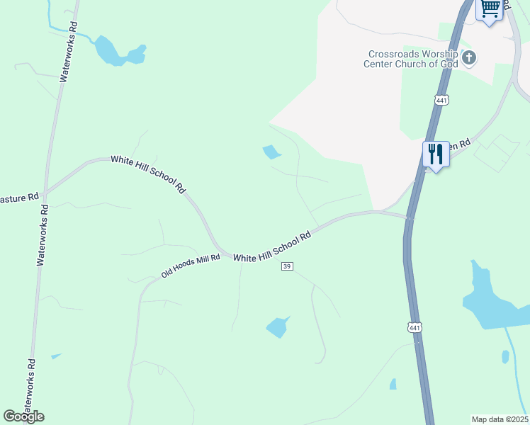 map of restaurants, bars, coffee shops, grocery stores, and more near 632 White Hill School Road in Commerce