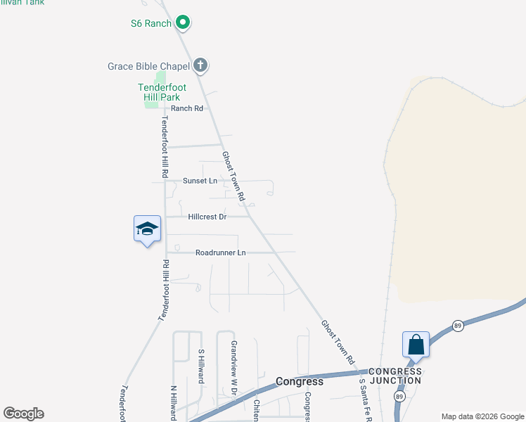 map of restaurants, bars, coffee shops, grocery stores, and more near 201 Sunset Lane in Congress