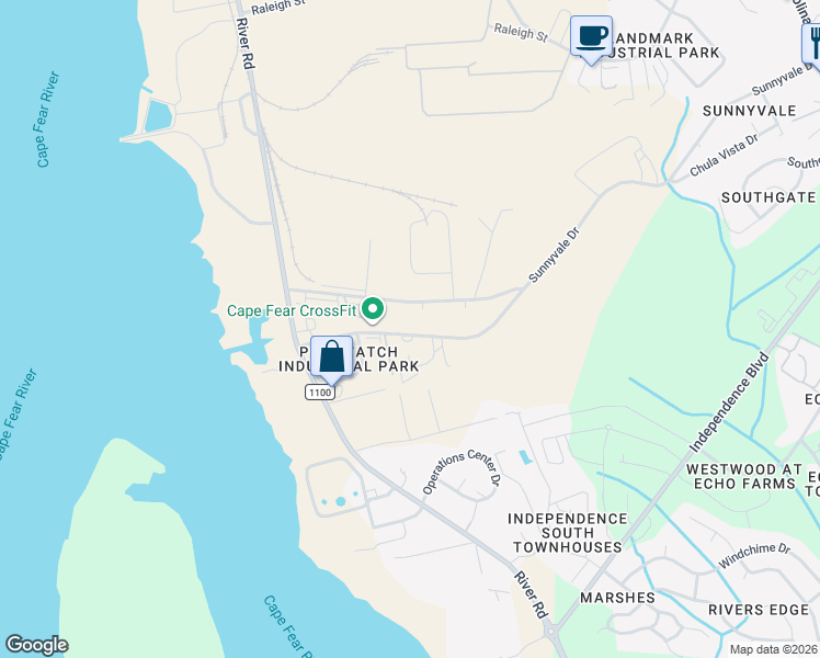 map of restaurants, bars, coffee shops, grocery stores, and more near 773-849 Sunnyvale Drive in Wilmington