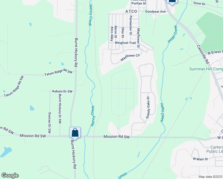 map of restaurants, bars, coffee shops, grocery stores, and more near 110 Jackson Farm Road in Cartersville