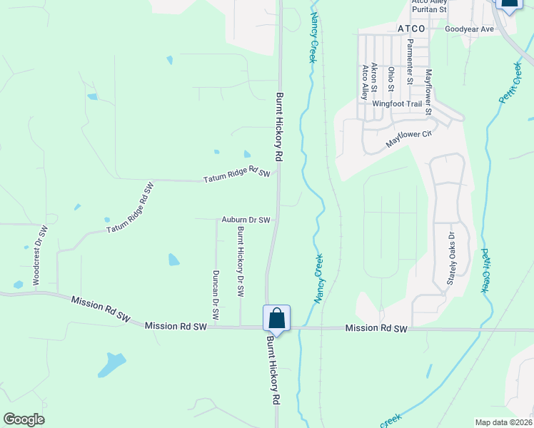 map of restaurants, bars, coffee shops, grocery stores, and more near 1029 Burnt Hickory Road in Cartersville