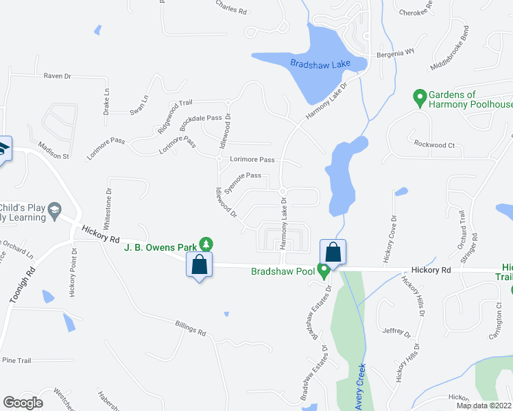 map of restaurants, bars, coffee shops, grocery stores, and more near 817 Poplar Terrace in Canton