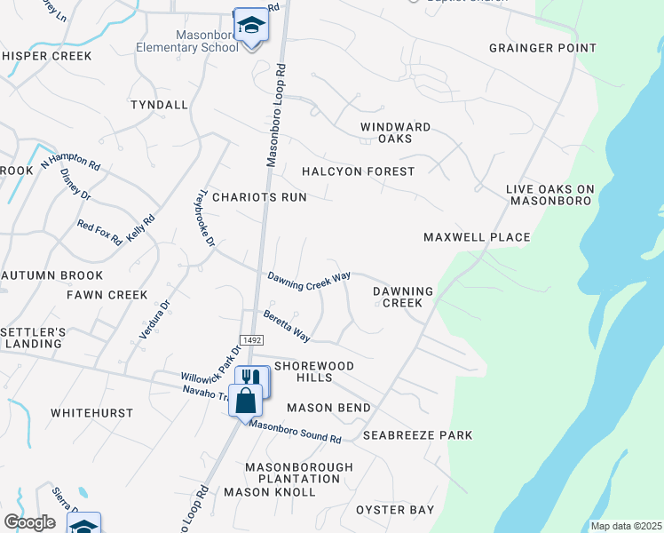 map of restaurants, bars, coffee shops, grocery stores, and more near 3508 Tall Pine Court in Wilmington