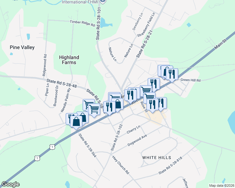 map of restaurants, bars, coffee shops, grocery stores, and more near 2200-2300 State Road S-28-120 in Elgin