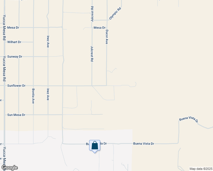 map of restaurants, bars, coffee shops, grocery stores, and more near Ducor Avenue in Yucca Valley