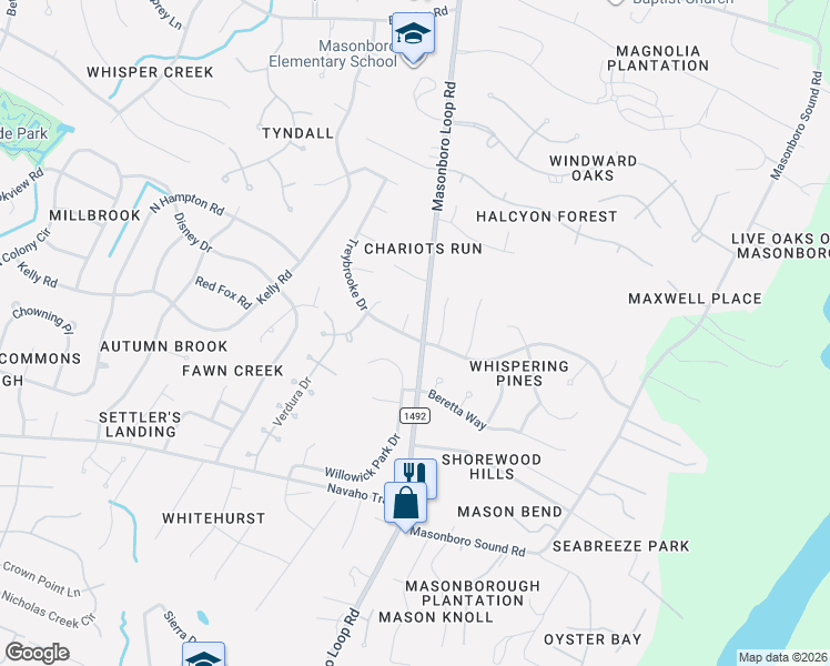map of restaurants, bars, coffee shops, grocery stores, and more near 5213-5249 Treybrooke Drive in Wilmington