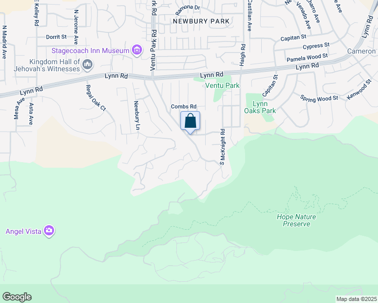 map of restaurants, bars, coffee shops, grocery stores, and more near Rudolph Drive in Ventura County