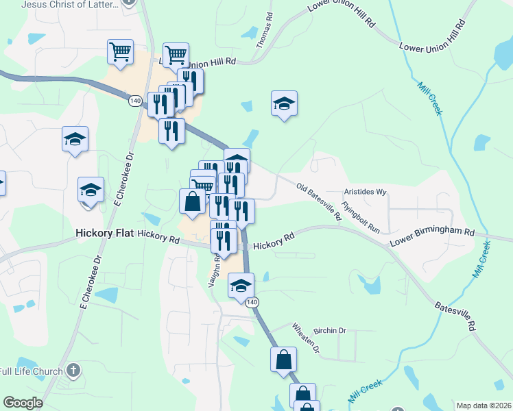 map of restaurants, bars, coffee shops, grocery stores, and more near 170 Charles Cox Drive in Canton