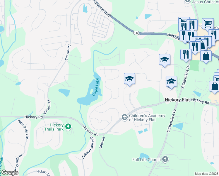 map of restaurants, bars, coffee shops, grocery stores, and more near 216 Birchwood Row in Canton