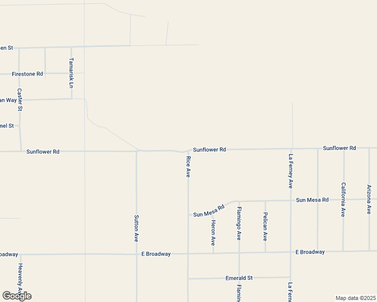 map of restaurants, bars, coffee shops, grocery stores, and more near Sunflower Road in Joshua Tree