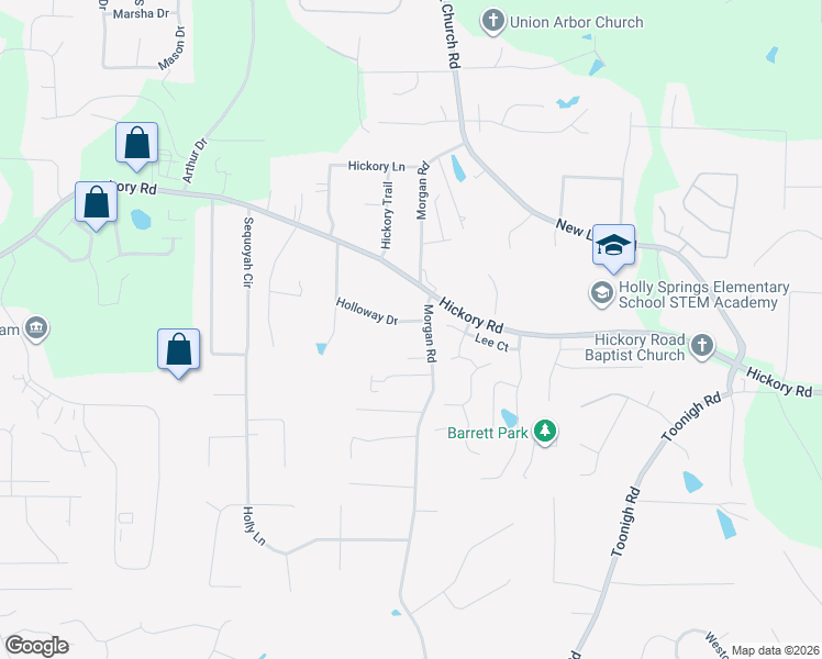 map of restaurants, bars, coffee shops, grocery stores, and more near 408 Holloway Drive in Canton