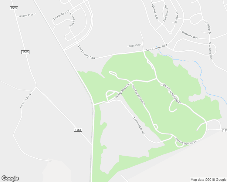 map of restaurants, bars, coffee shops, grocery stores, and more near Catesville Circle in Leland