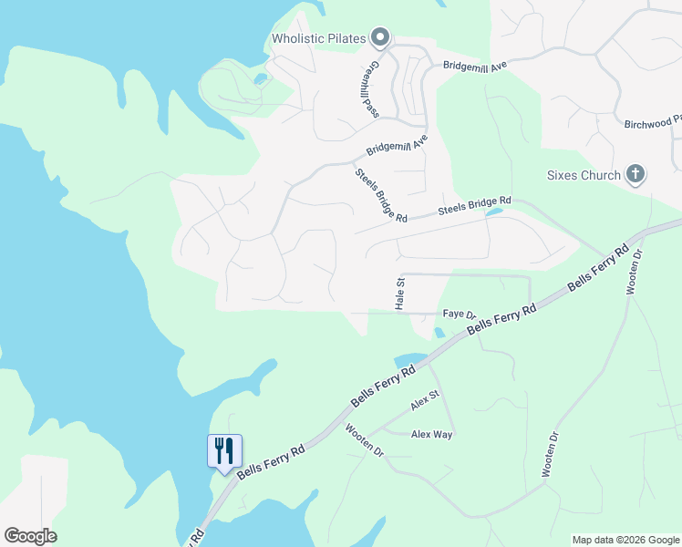 map of restaurants, bars, coffee shops, grocery stores, and more near 347 Laurel Glen Crossing in Canton