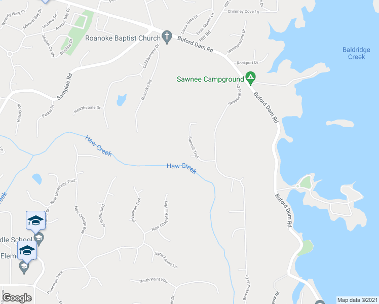 map of restaurants, bars, coffee shops, grocery stores, and more near 3435 Summit Trail in Cumming