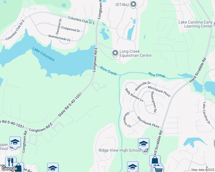 map of restaurants, bars, coffee shops, grocery stores, and more near 437 Bosque Circle in Blythewood