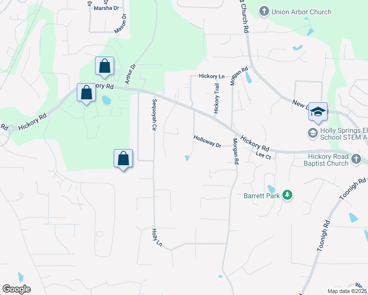map of restaurants, bars, coffee shops, grocery stores, and more near 188 Holloway Drive in Canton