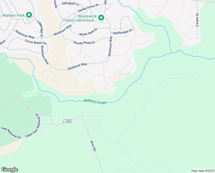 map of restaurants, bars, coffee shops, grocery stores, and more near 5245 Barcroft Lake Drive in Leland