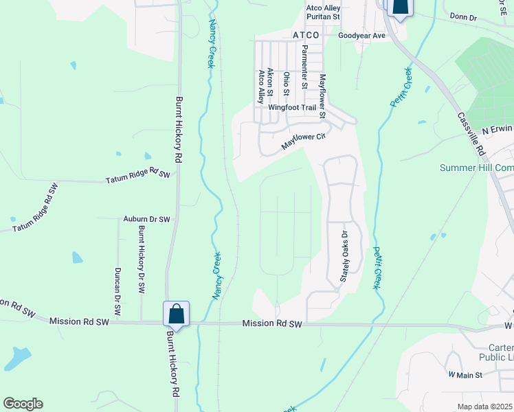 map of restaurants, bars, coffee shops, grocery stores, and more near 84 Jackson Farm Road in Cartersville
