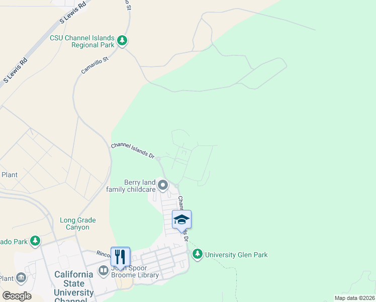 map of restaurants, bars, coffee shops, grocery stores, and more near 2 Camarillo Street in Camarillo