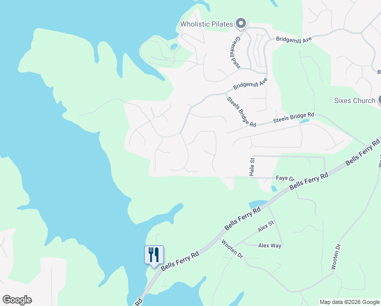 map of restaurants, bars, coffee shops, grocery stores, and more near 113 Windsong Trail in Canton