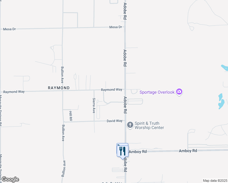 map of restaurants, bars, coffee shops, grocery stores, and more near 73627 Raymond Way in Twentynine Palms