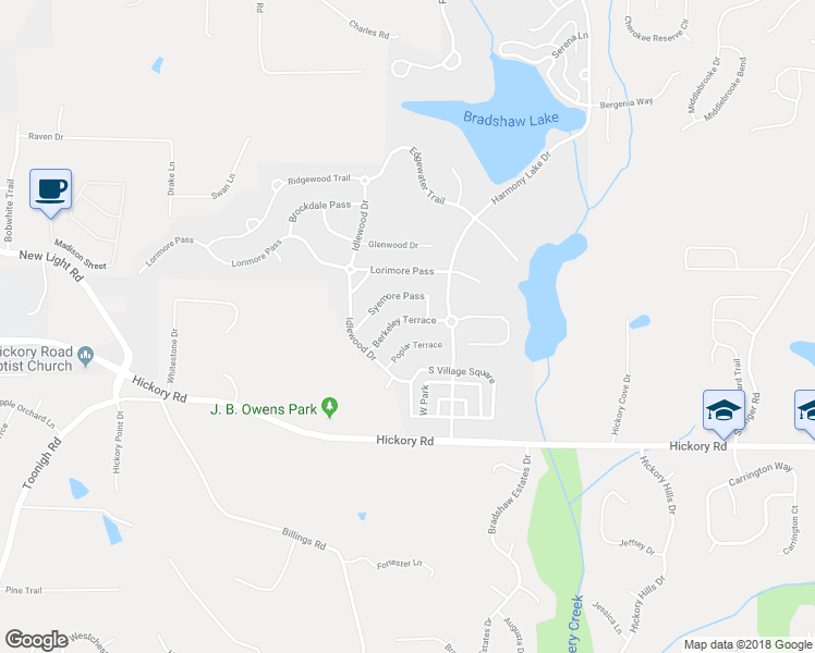 map of restaurants, bars, coffee shops, grocery stores, and more near 717 Berkeley Terrace in Canton