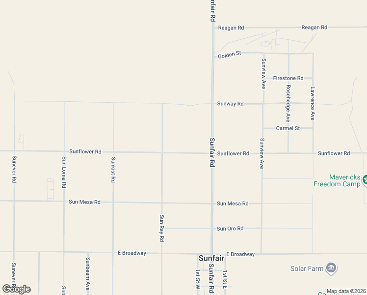 map of restaurants, bars, coffee shops, grocery stores, and more near 64722 Sunflower Road in Joshua Tree