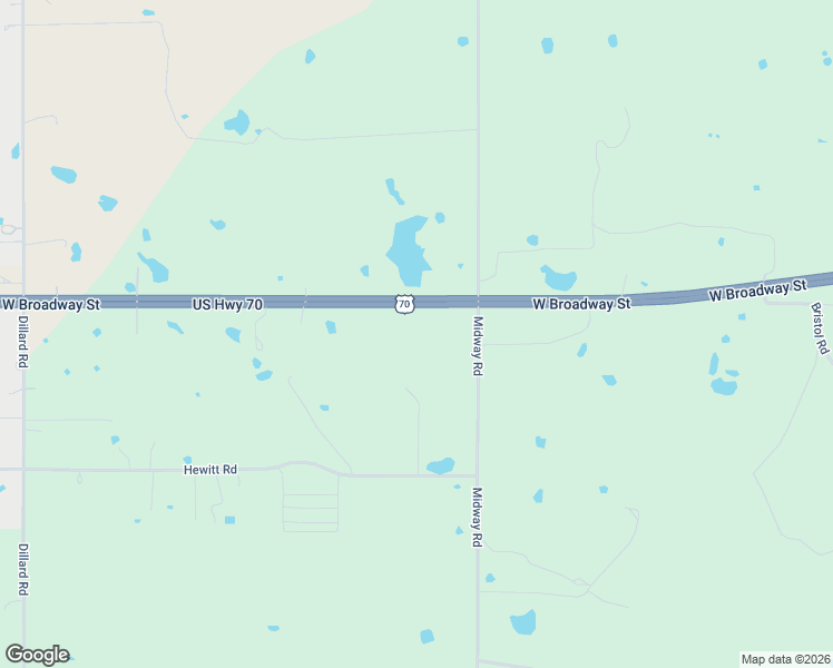 map of restaurants, bars, coffee shops, grocery stores, and more near 4509 Midway Road in Wilson
