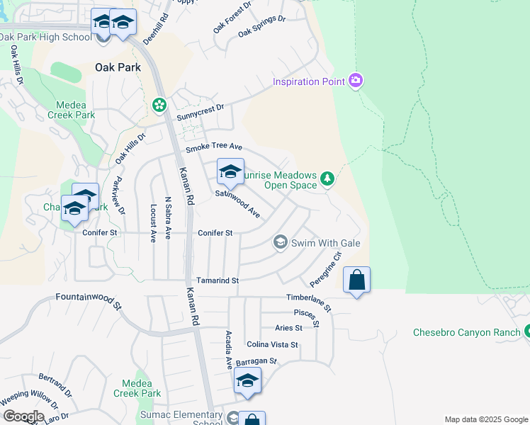 map of restaurants, bars, coffee shops, grocery stores, and more near 6524 Conifer Street in Oak Park