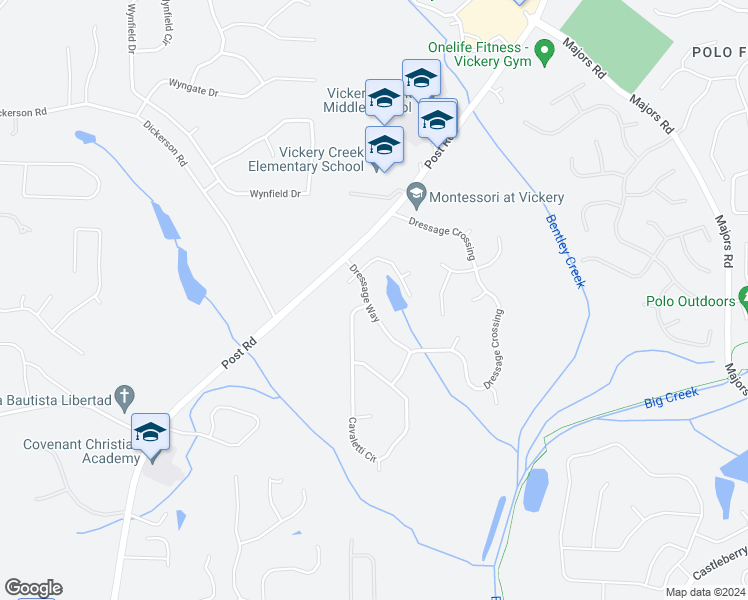 map of restaurants, bars, coffee shops, grocery stores, and more near 7110 Dressage Way in Cumming