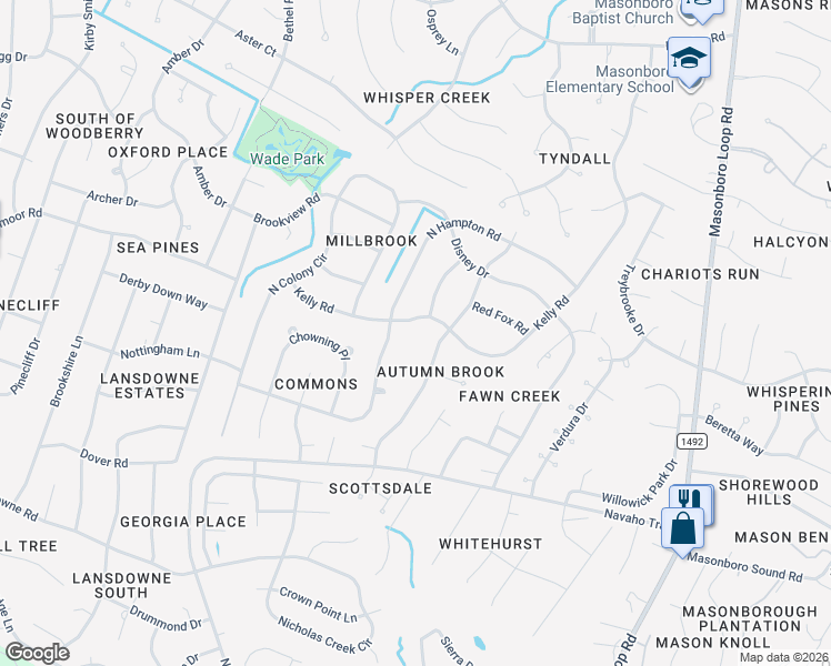 map of restaurants, bars, coffee shops, grocery stores, and more near 901 Deer Spring Lane in Wilmington