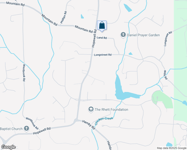 map of restaurants, bars, coffee shops, grocery stores, and more near Hopewell Road in Milton