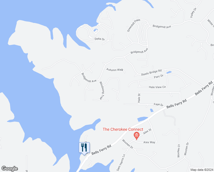 map of restaurants, bars, coffee shops, grocery stores, and more near 302 Laurel Glen Cross in Canton