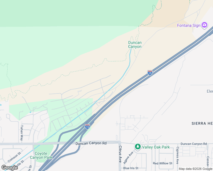 map of restaurants, bars, coffee shops, grocery stores, and more near 16014 Butterfly Drive in Fontana