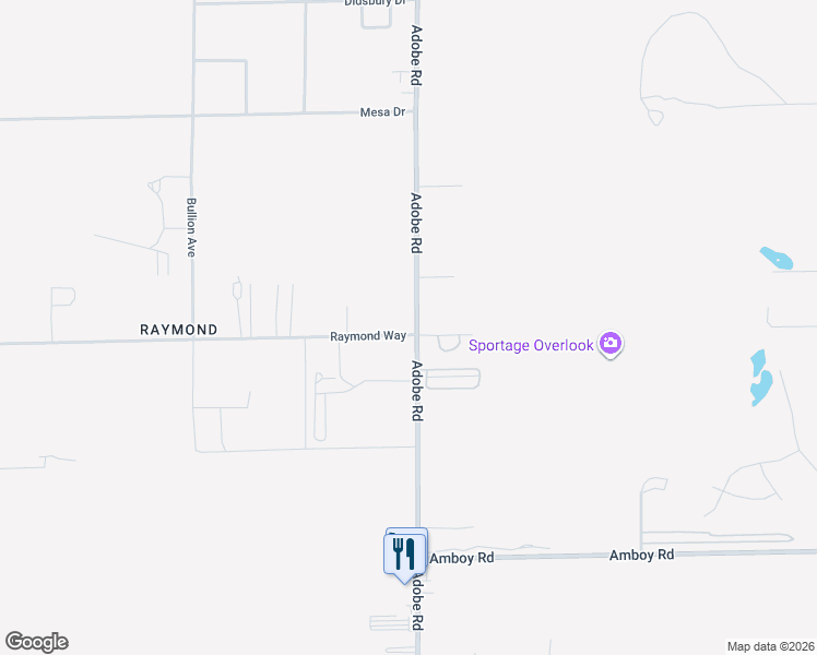 map of restaurants, bars, coffee shops, grocery stores, and more near 4488 Adobe Road in Twentynine Palms