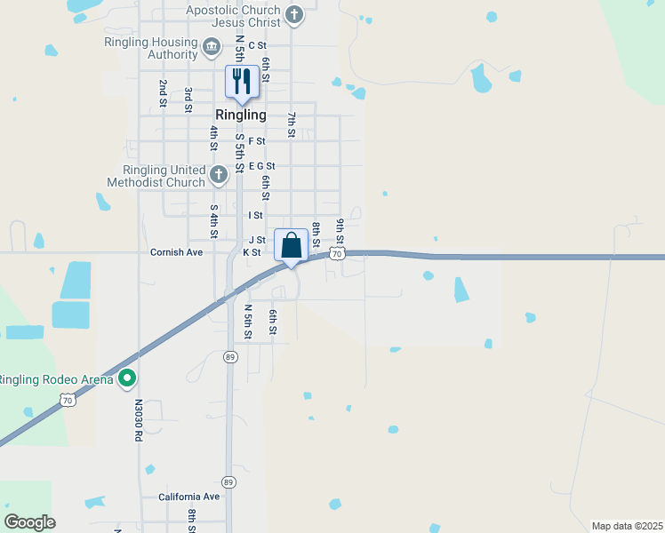 map of restaurants, bars, coffee shops, grocery stores, and more near 31660 U.S. 70 in Ringling