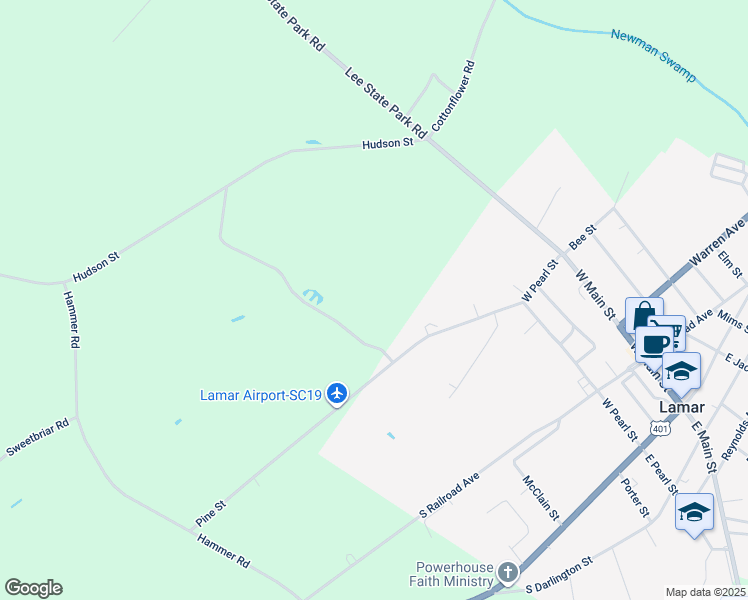 map of restaurants, bars, coffee shops, grocery stores, and more near in Lamar