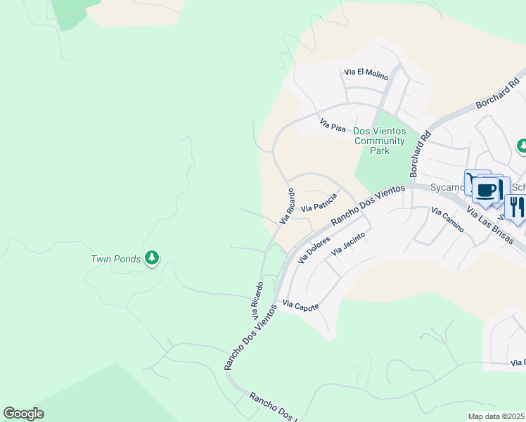 map of restaurants, bars, coffee shops, grocery stores, and more near 5455 Via Olas in Thousand Oaks