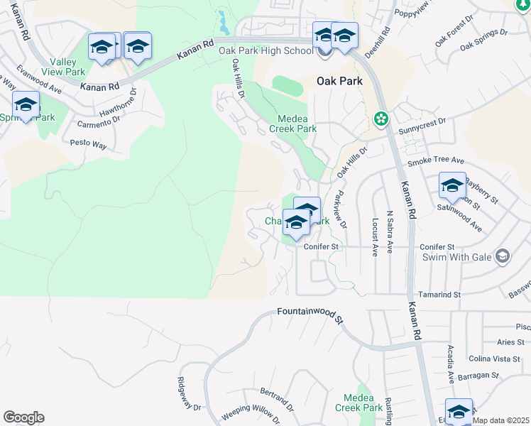 map of restaurants, bars, coffee shops, grocery stores, and more near 157 Conifer Circle in Oak Park