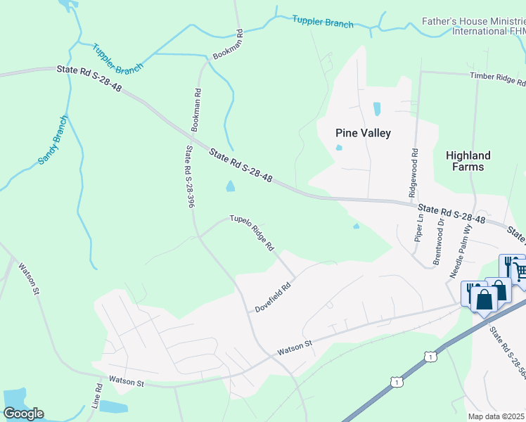 map of restaurants, bars, coffee shops, grocery stores, and more near 1407 Tupelo Ridge Road in Elgin