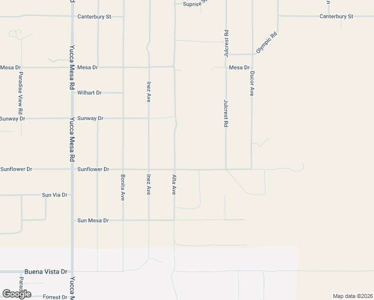 map of restaurants, bars, coffee shops, grocery stores, and more near 4455 Alta Avenue in Yucca Valley