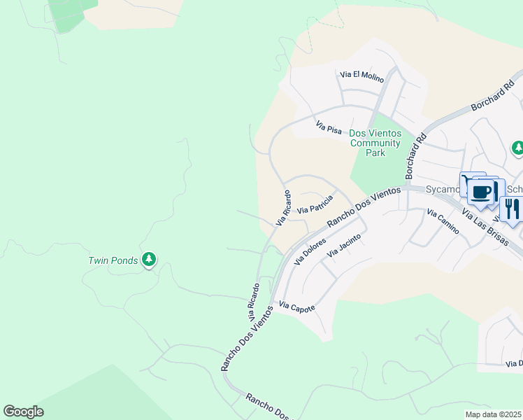map of restaurants, bars, coffee shops, grocery stores, and more near 5455 Via Olas in Thousand Oaks