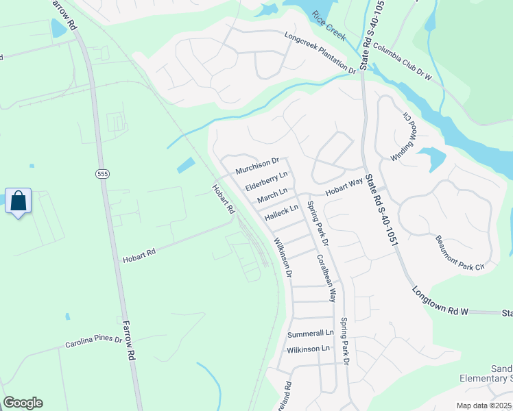 map of restaurants, bars, coffee shops, grocery stores, and more near 649 March Lane in Columbia