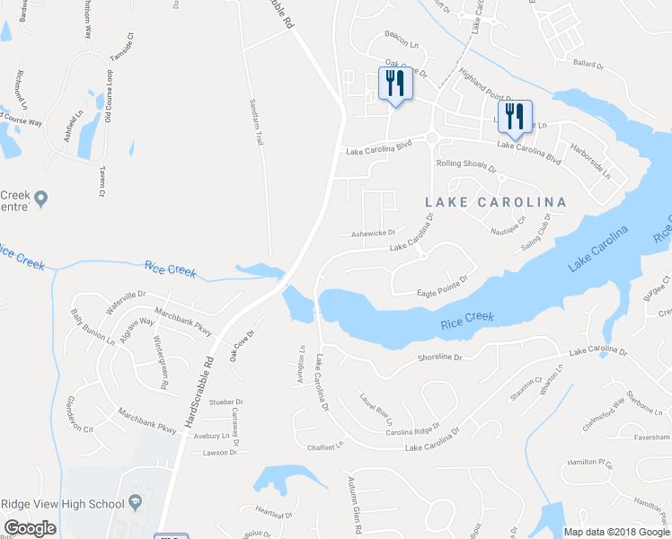 map of restaurants, bars, coffee shops, grocery stores, and more near 16 Deer Harbour Court in Columbia