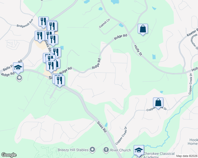 map of restaurants, bars, coffee shops, grocery stores, and more near 205 Eagle Valley Court in Canton