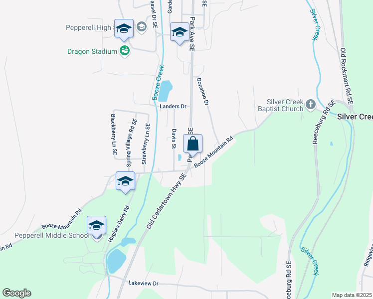 map of restaurants, bars, coffee shops, grocery stores, and more near 808 Park Avenue Southeast in Lindale