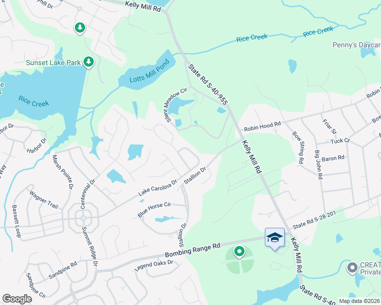 map of restaurants, bars, coffee shops, grocery stores, and more near 2163 Lake Carolina Drive in Columbia