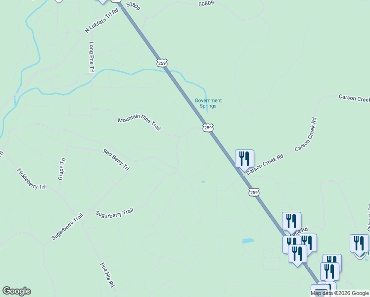 map of restaurants, bars, coffee shops, grocery stores, and more near 50400 in Broken Bow