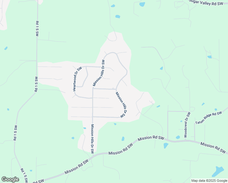 map of restaurants, bars, coffee shops, grocery stores, and more near 18 Forest Hill Drive Southwest in Cartersville