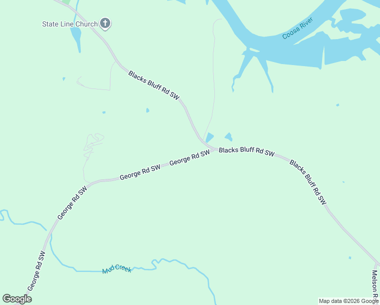 map of restaurants, bars, coffee shops, grocery stores, and more near 60 George Road Southwest in Cave Spring